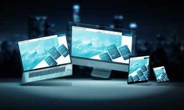 Dar akıllı telefon dizüstü bilgisayar ve tablet ile modern cihazlar