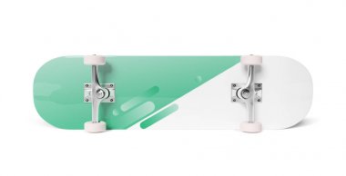 Kaykay beyaz mockup 3d render izole