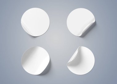 Gri 3d render üzerinde izole boş kıvrılmış etiket mockup