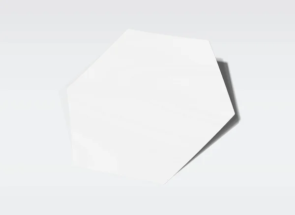 Hexagonal shaped sticker mockup isolated on white 3D rendering — Stock Photo, Image