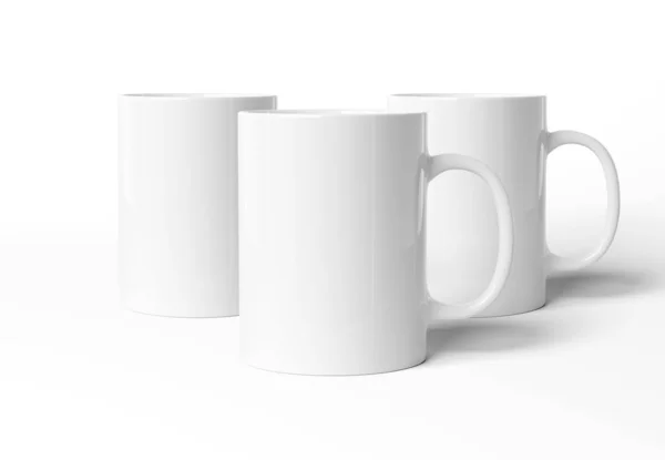 Mockup tazza vuota isolato su rendering 3D bianco — Foto Stock