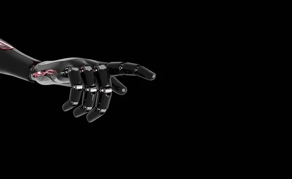 Kırmızı robot el parmak 3d render işaret — Stok fotoğraf