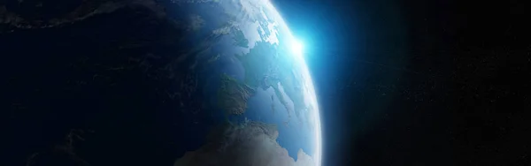 View of blue planet Earth in space 3D rendering elements of this — Stock Photo, Image