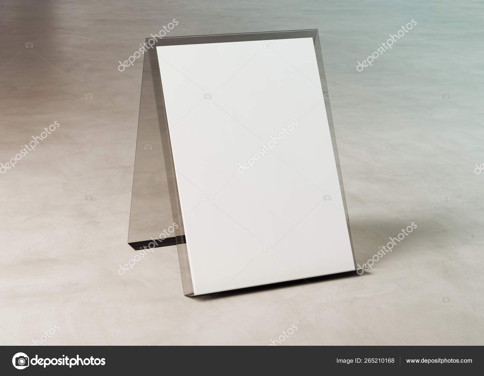 Download Brochure Display Stand Mockup On Concrete 3d Rendering Stock Photo C Sdecoret 265210168 PSD Mockup Templates