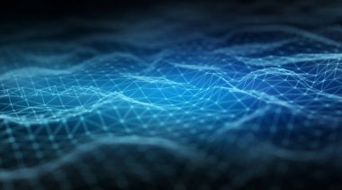 Koyu arka plan 3d render dijital ağ bağlantısında soyut