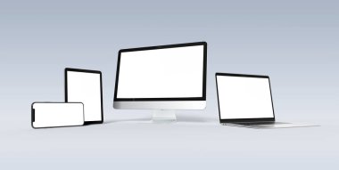 Akıllı telefon dizüstü bilgisayar ve tablet hizalama ile modern cihazlar