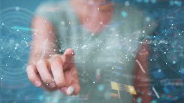 Nokta ve l ile kayan dijital ağ bağlantıları kullanarak Kadın