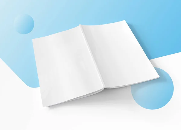 Open magazine copertina mockup isolato su sfondo grafico 3d ren — Foto Stock