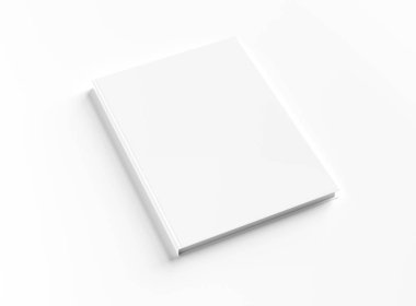 Beyaz 3d render boş ciltli kitap mockup