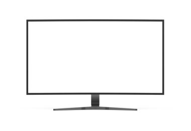 Modern bilgisayar monitörü mockup beyaz 3d render izole