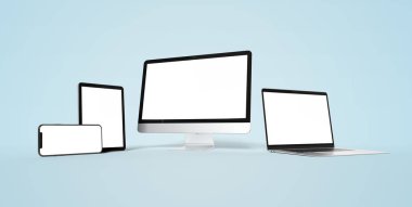 Akıllı telefon dizüstü bilgisayar ve tablet hizalama ile modern cihazlar