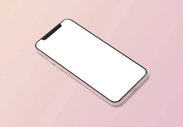 Moderne smartphone-mockup op gradiënt achtergrond 3D-rendering — Stockfoto