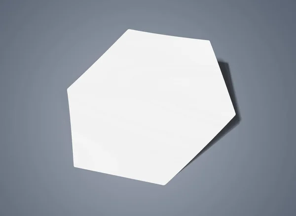 Etiqueta engomada de forma hexagonal aislada en renderizado 3D gris — Foto de Stock