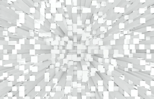 Brilhante branco e azul quadrados fundo padrão 3D renderização — Fotografia de Stock