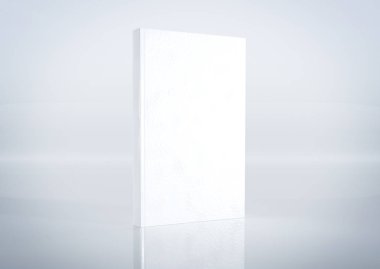 Boş a4 kitap ciltli mockup gri 3D render izole