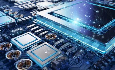 Modern bir Gpu kartı bağlantıları 3d render ile yakından görmek