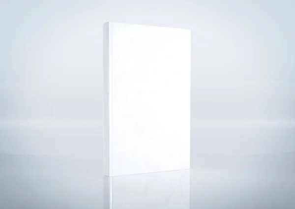 Libro en blanco A4 tapa dura maqueta aislado en gris 3D renderizado — Foto de Stock