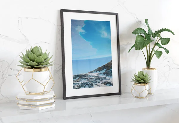 Siyah çerçeve planı ile parlak iç beyaz Shelve üzerinde eğilme