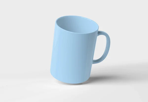 Taza en blanco maqueta aislada en el renderizado 3D blanco — Foto de Stock