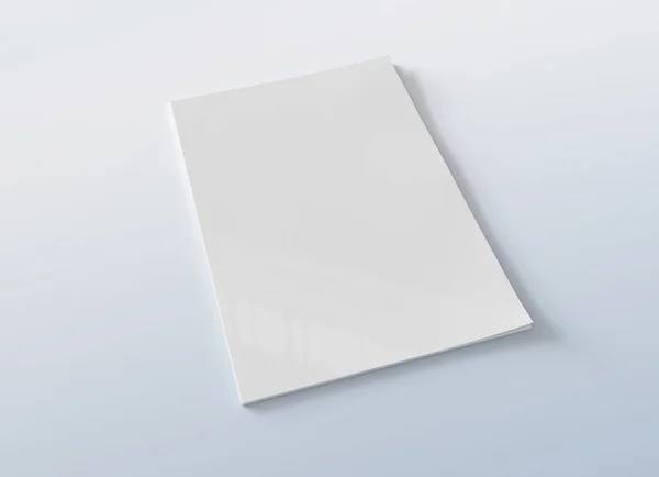 Tijdschrift cover mockup geïsoleerd op grijze achtergrond 3D rendering — Stockfoto