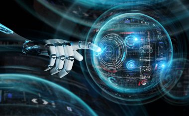Dijital ekranlar arabirimi 3d ren kullanarak akıllı robot Makina