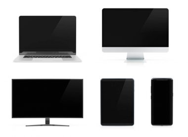 Akıllı telefon dizüstü bilgisayar ve tablet izolat ile modern cihazlar