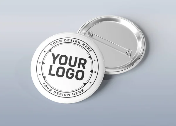 Badge su sfondo blu grigio rendering 3D — Foto Stock