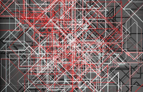 Futuriste fond de connexion rouge avec des lignes et des routes printe — Photo