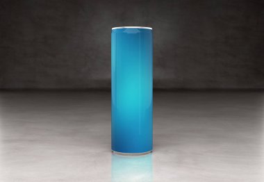 Boş ince soda mockup beton zemin 3d render olabilir