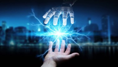 Robot el elektrik eller ile 3d render oluşturma