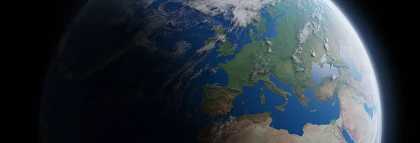 Utsikt över blå planeten jorden i rymden 3d rendering delar av detta — Stockfoto