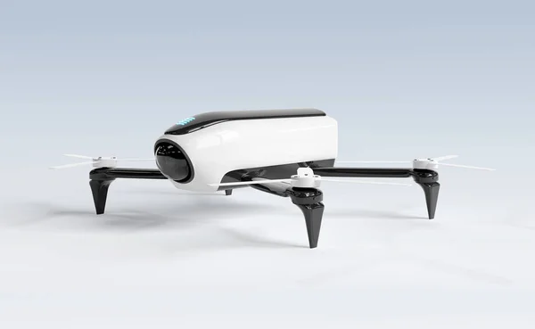 Moderní dron izolovaný na šedém 3D vykreslování — Stock fotografie