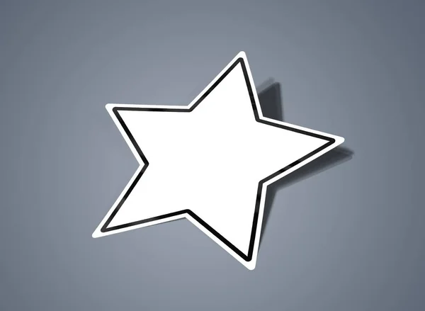 Star shaped sticker mockup isolated on grey 3D rendering