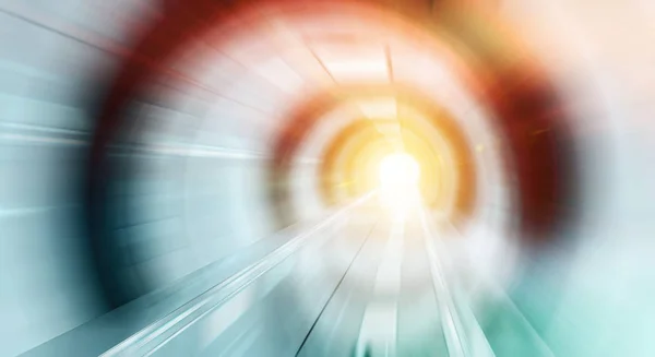 Zoom abstrato effectin um fundo túnel brilhante com tráfego l — Fotografia de Stock
