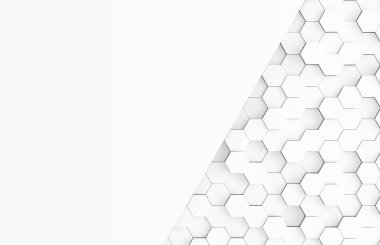 Beyaz hexagone arka plan deseni 3d render