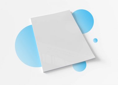 Dergi kapağı mockup grafik arka plan 3d renderin izole