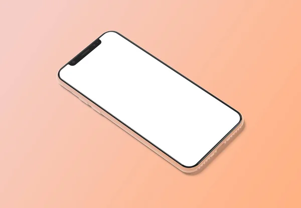 Modern smartphone mockup on gradient background 3D rendering — Stock Photo, Image