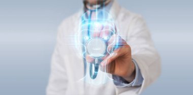 Doktor dijital yapay zeka kafa arayüzü kullanarak 3D r