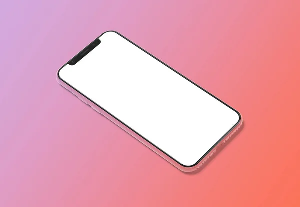 Modern smartphone mockup on gradient background 3D rendering — Stock Photo, Image