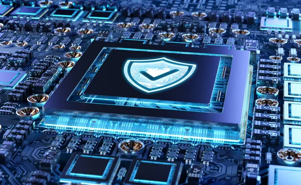 Närbild av en modern Gpu-kort med shield skydd 3d ren — Stockfoto