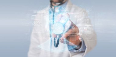 Doktor dijital yapay zeka kafa arayüzü kullanarak 3D r