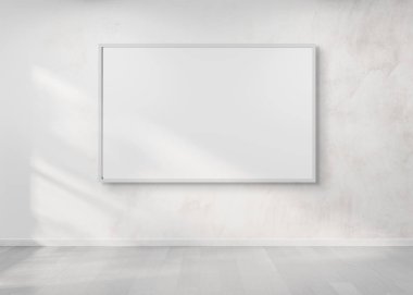 Duvarda asılı beyaz çerçeve 3D görüntüleme