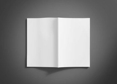 Açık dergi yumuşak kapak mockup gri arka plan 3d r izole