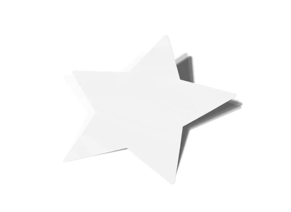 Sternförmige Aufkleber-Attrappe isoliert auf weißem 3D-Rendering — Stockfoto