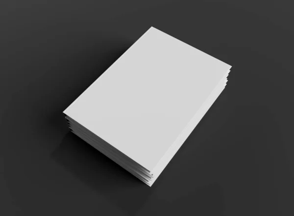 Leere Buch Hardcover-Haufen-Attrappe isoliert auf grauem Hintergrund 3d — Stockfoto