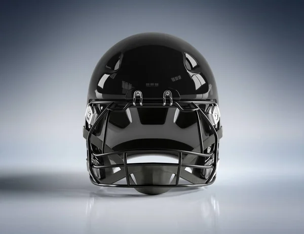 Casco da football americano nero isolato su mockup grigio rendering 3D — Foto Stock