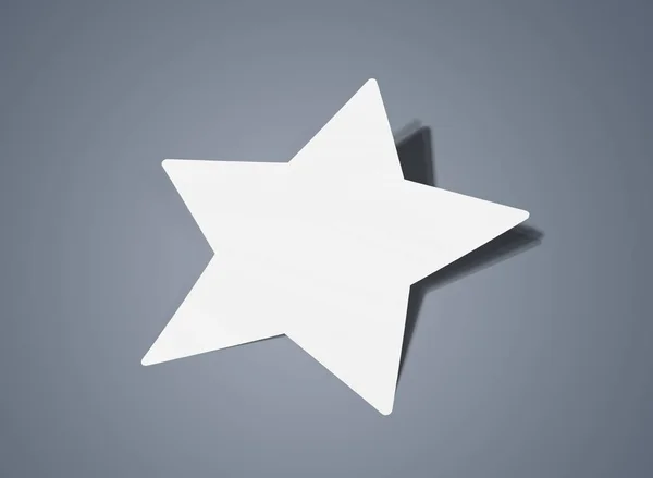 Sticker en forme d'étoile maquette isolée sur rendu 3D gris — Photo