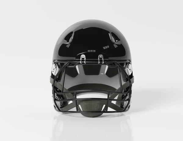 Preto capacete de futebol americano isolado em branco mockup 3D rende — Fotografia de Stock
