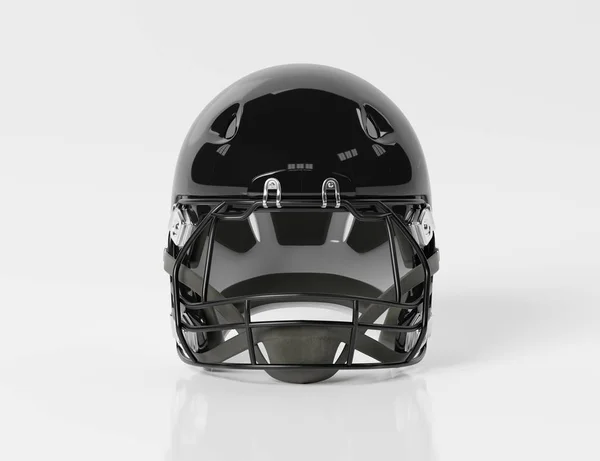 Casque de football noir américain isolé sur une maquette blanche 3D rende — Photo