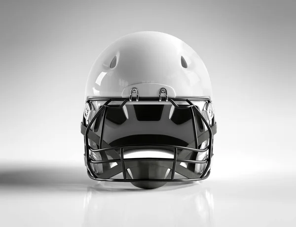 Casco de fútbol americano blanco aislado en gris maqueta 3D render — Foto de Stock